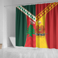 Rugby Papua New Guinea and Lebanon Shower Curtain PNG Kumuls Cedars Together