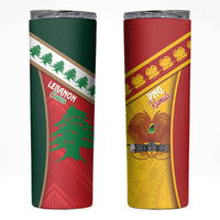 Rugby Papua New Guinea and Lebanon Skinny Tumbler PNG Kumuls Cedars Together
