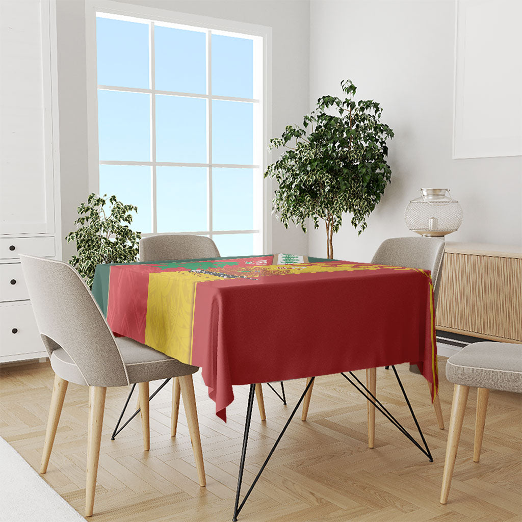 Rugby Papua New Guinea and Lebanon Tablecloth PNG Kumuls Cedars Together