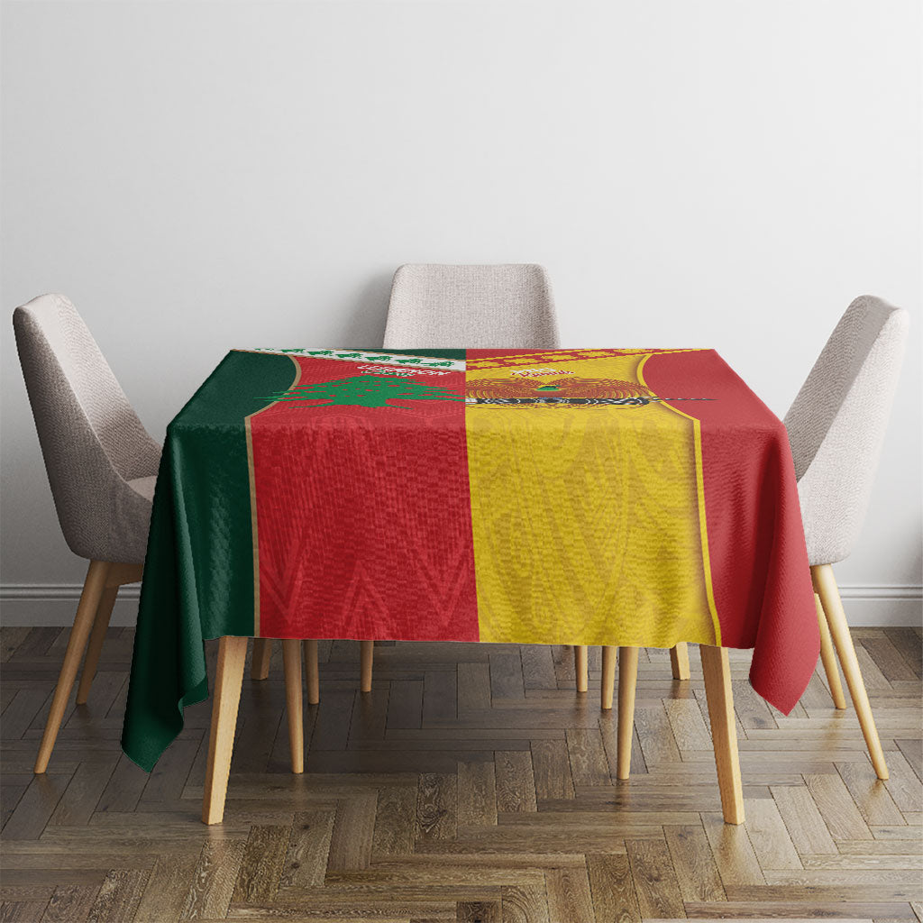 Rugby Papua New Guinea and Lebanon Tablecloth PNG Kumuls Cedars Together