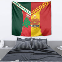 Rugby Papua New Guinea and Lebanon Tapestry PNG Kumuls Cedars Together