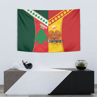 Rugby Papua New Guinea and Lebanon Tapestry PNG Kumuls Cedars Together