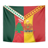 Rugby Papua New Guinea and Lebanon Tapestry PNG Kumuls Cedars Together