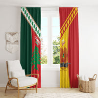 Rugby Papua New Guinea and Lebanon Window Curtain PNG Kumuls Cedars Together