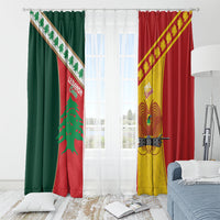 Rugby Papua New Guinea and Lebanon Window Curtain PNG Kumuls Cedars Together