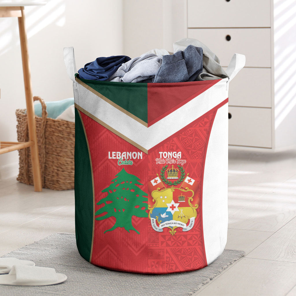 Rugby Tonga and Lebanon Laundry Basket Mate Maa Tonga Cedars Together