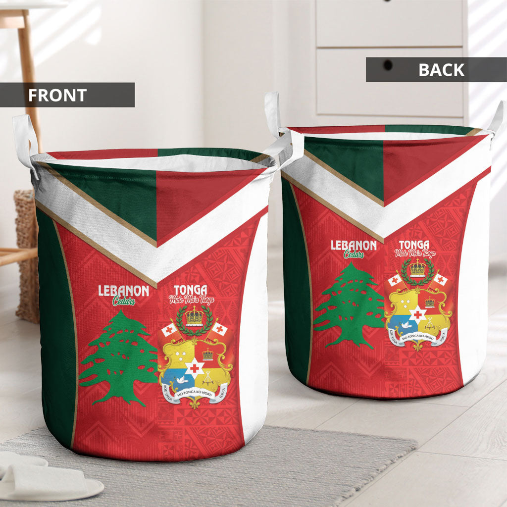 Rugby Tonga and Lebanon Laundry Basket Mate Maa Tonga Cedars Together