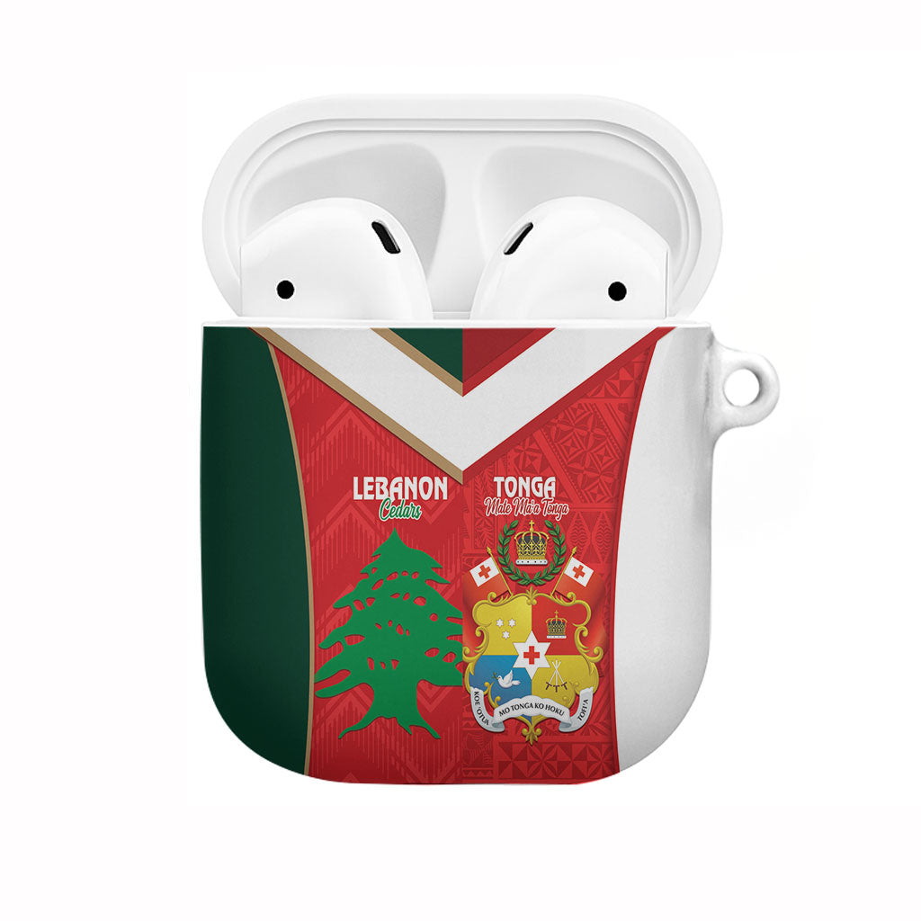 Rugby Tonga and Lebanon AirPods Case Mate Maa Tonga Cedars Together