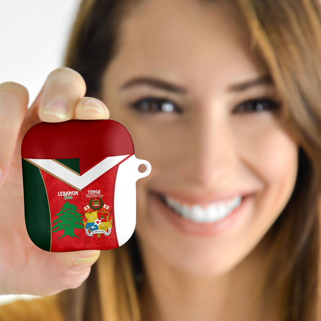 Rugby Tonga and Lebanon AirPods Case Mate Maa Tonga Cedars Together