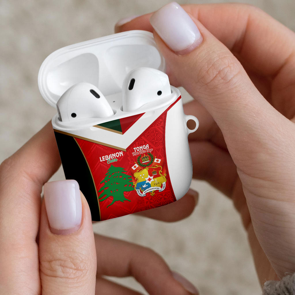 Rugby Tonga and Lebanon AirPods Case Mate Maa Tonga Cedars Together