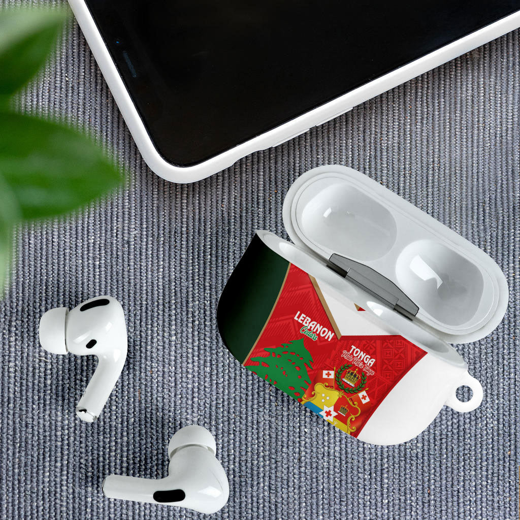 Rugby Tonga and Lebanon AirPods Case Mate Maa Tonga Cedars Together