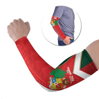 Custom Rugby Tonga and Lebanon Arm Sleeves Mate Maa Tonga Cedars Together