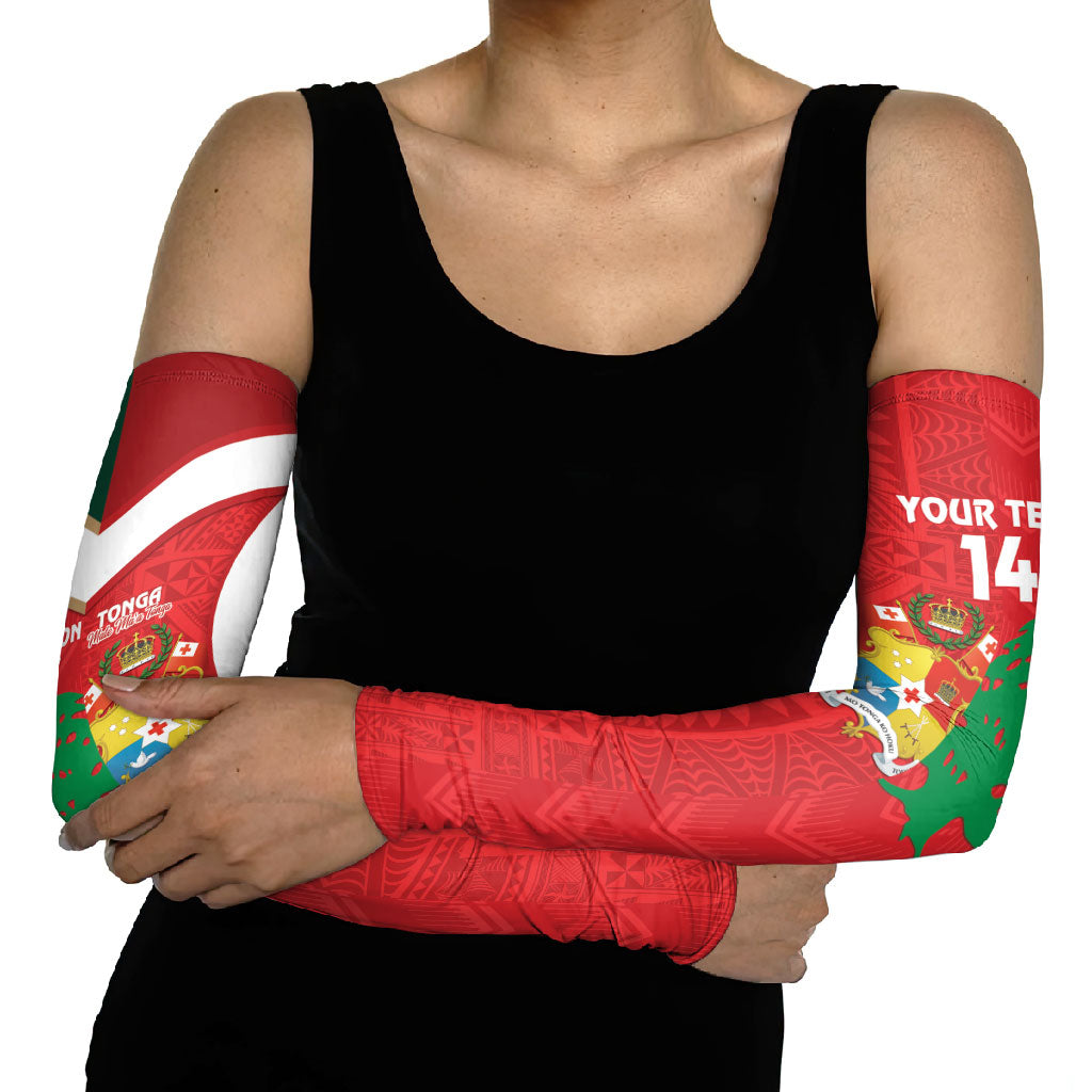 Custom Rugby Tonga and Lebanon Arm Sleeves Mate Maa Tonga Cedars Together