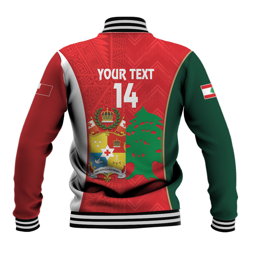 Custom Rugby Tonga and Lebanon Baseball Jacket Mate Maa Tonga Cedars Together