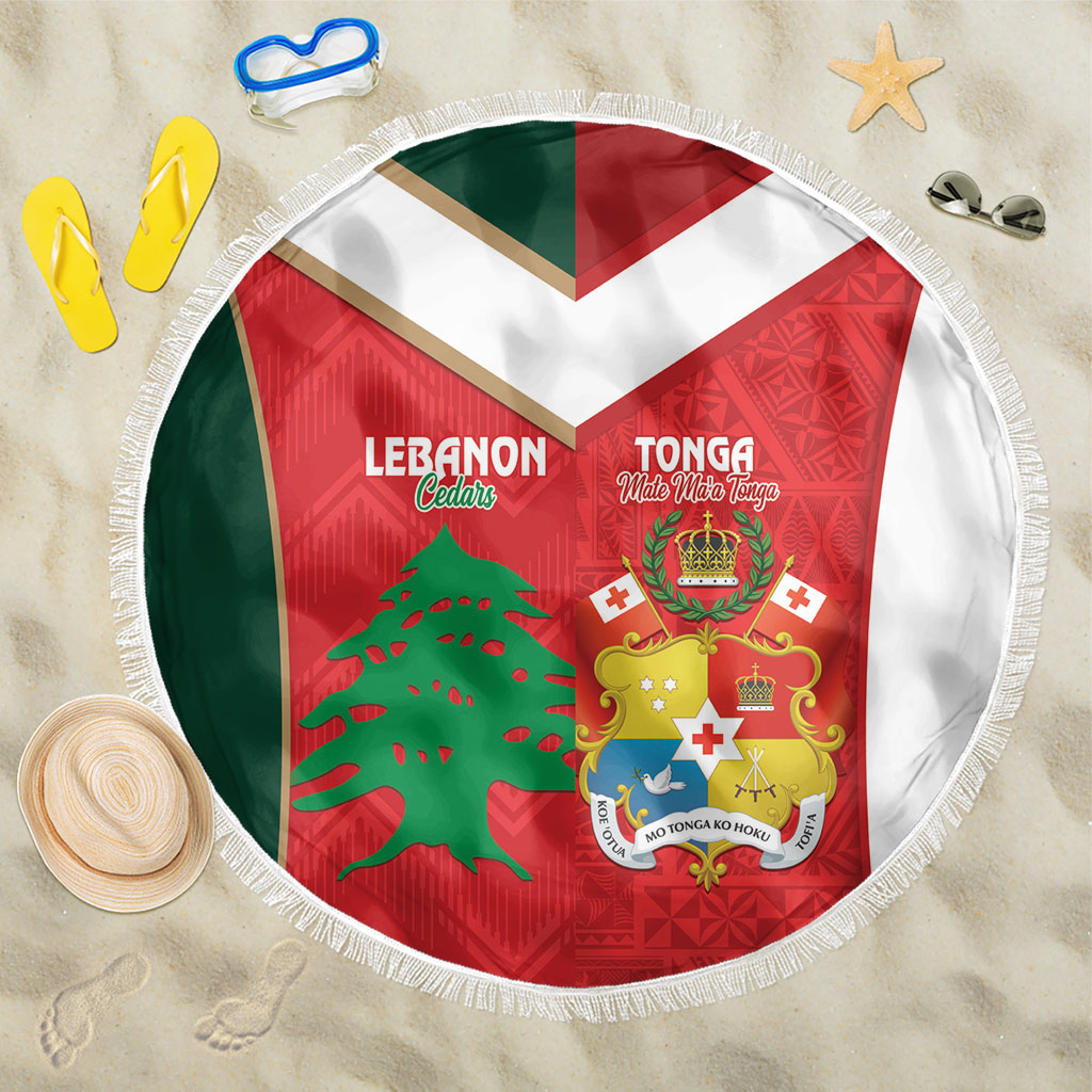 Rugby Tonga and Lebanon Beach Blanket Mate Maa Tonga Cedars Together