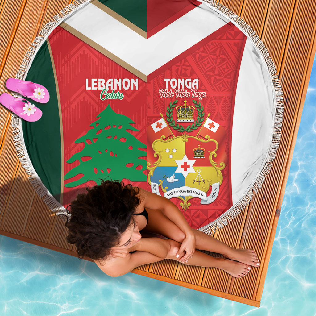 Rugby Tonga and Lebanon Beach Blanket Mate Maa Tonga Cedars Together