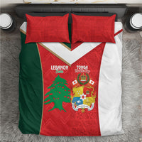 Rugby Tonga and Lebanon Bedding Set Mate Maa Tonga Cedars Together