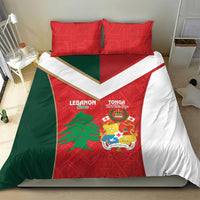 Rugby Tonga and Lebanon Bedding Set Mate Maa Tonga Cedars Together