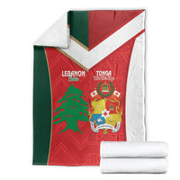 Rugby Tonga and Lebanon Blanket Mate Maa Tonga Cedars Together