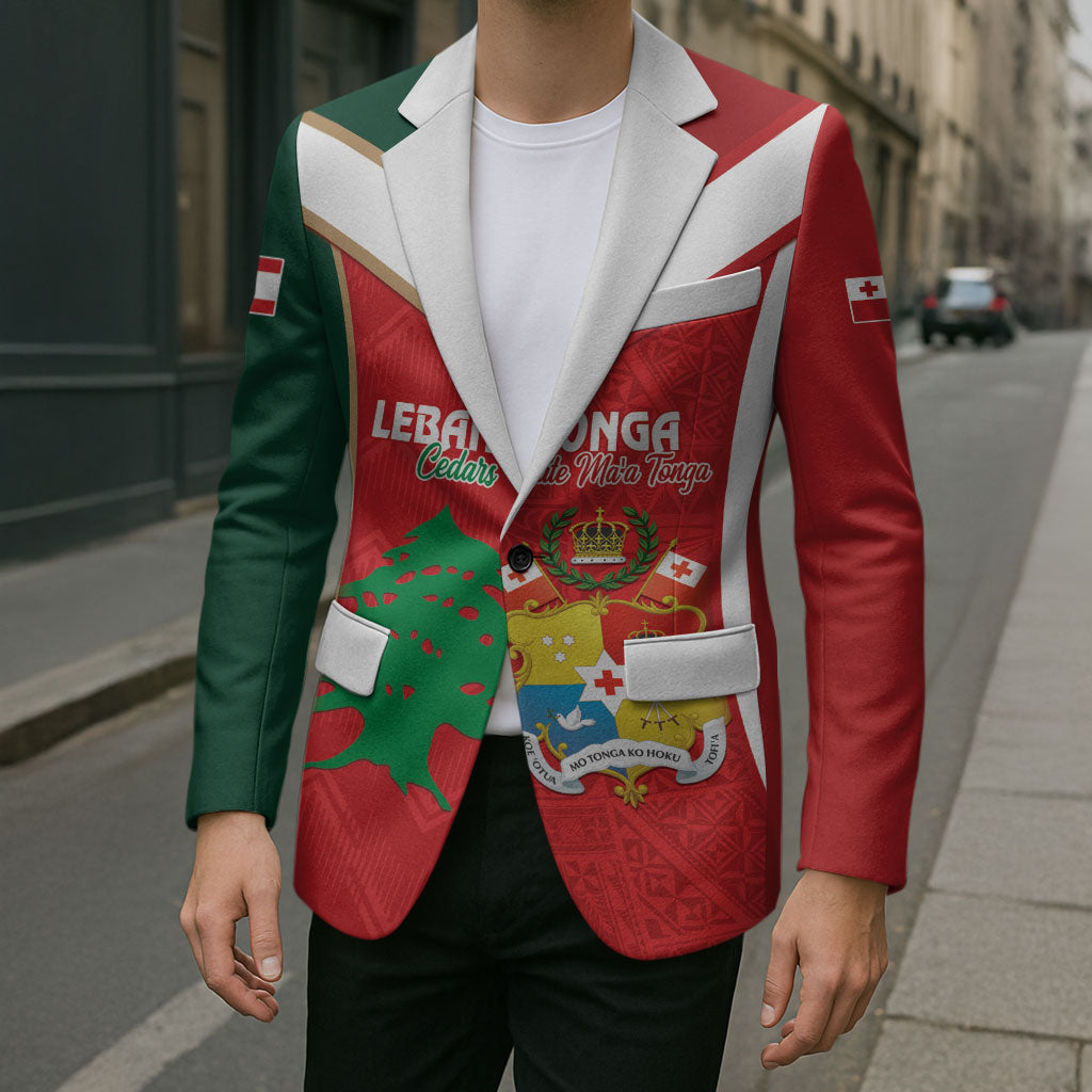 Custom Rugby Tonga and Lebanon Blazer Mate Maa Tonga Cedars Together