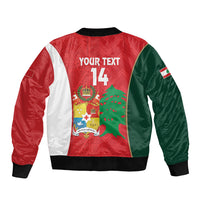 Custom Rugby Tonga and Lebanon Bomber Jacket Mate Maa Tonga Cedars Together