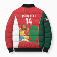 Custom Rugby Tonga and Lebanon Bomber Puffer Jacket Mate Maa Tonga Cedars Together