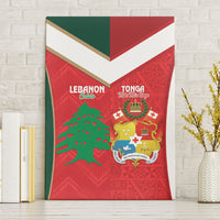 Rugby Tonga and Lebanon Canvas Wall Art Mate Maa Tonga Cedars Together