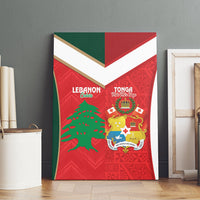 Rugby Tonga and Lebanon Canvas Wall Art Mate Maa Tonga Cedars Together