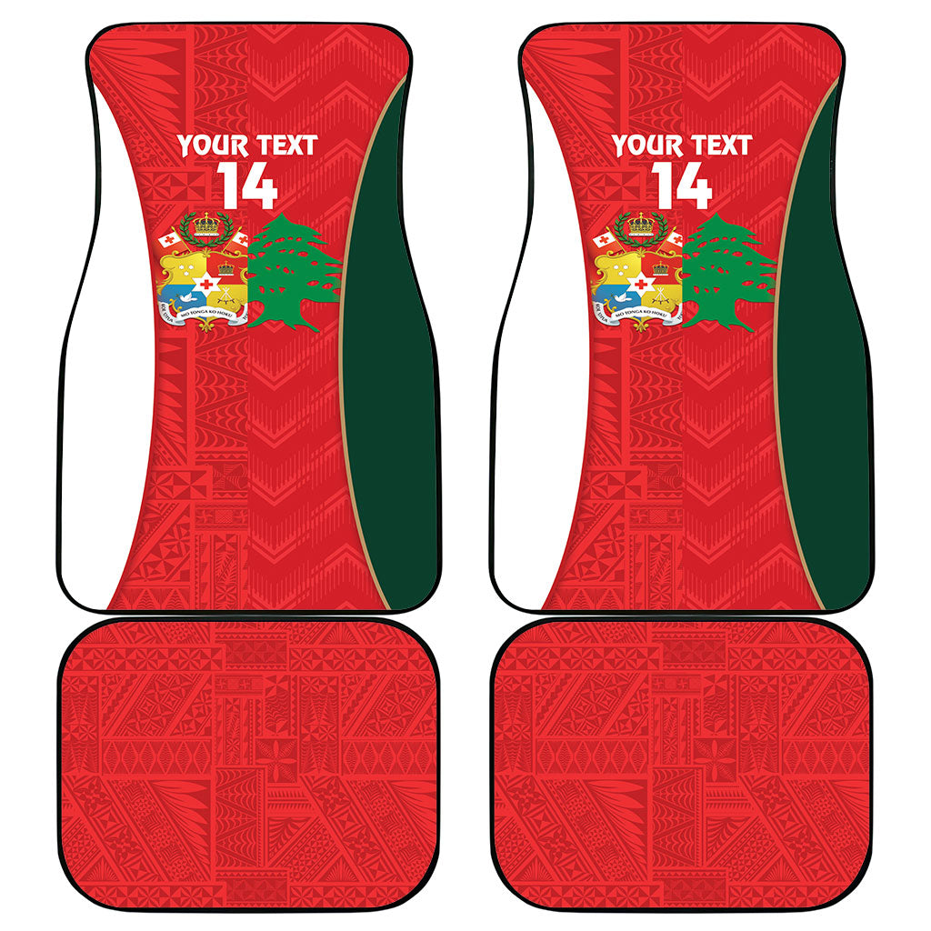 Custom Rugby Tonga and Lebanon Car Mats Mate Maa Tonga Cedars Together