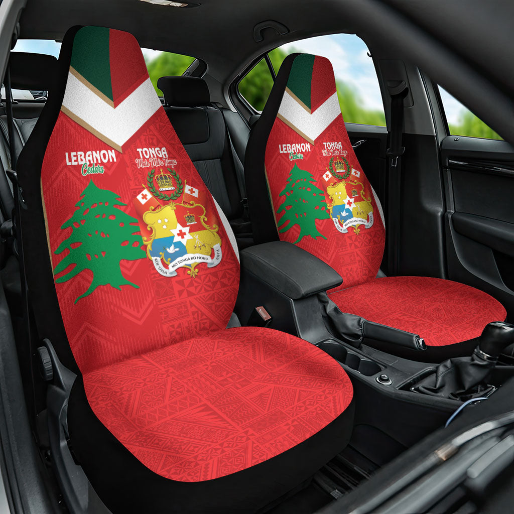 Rugby Tonga and Lebanon Car Seat Cover Mate Maa Tonga Cedars Together