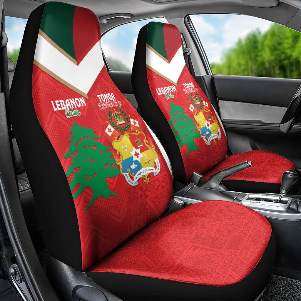Rugby Tonga and Lebanon Car Seat Cover Mate Maa Tonga Cedars Together