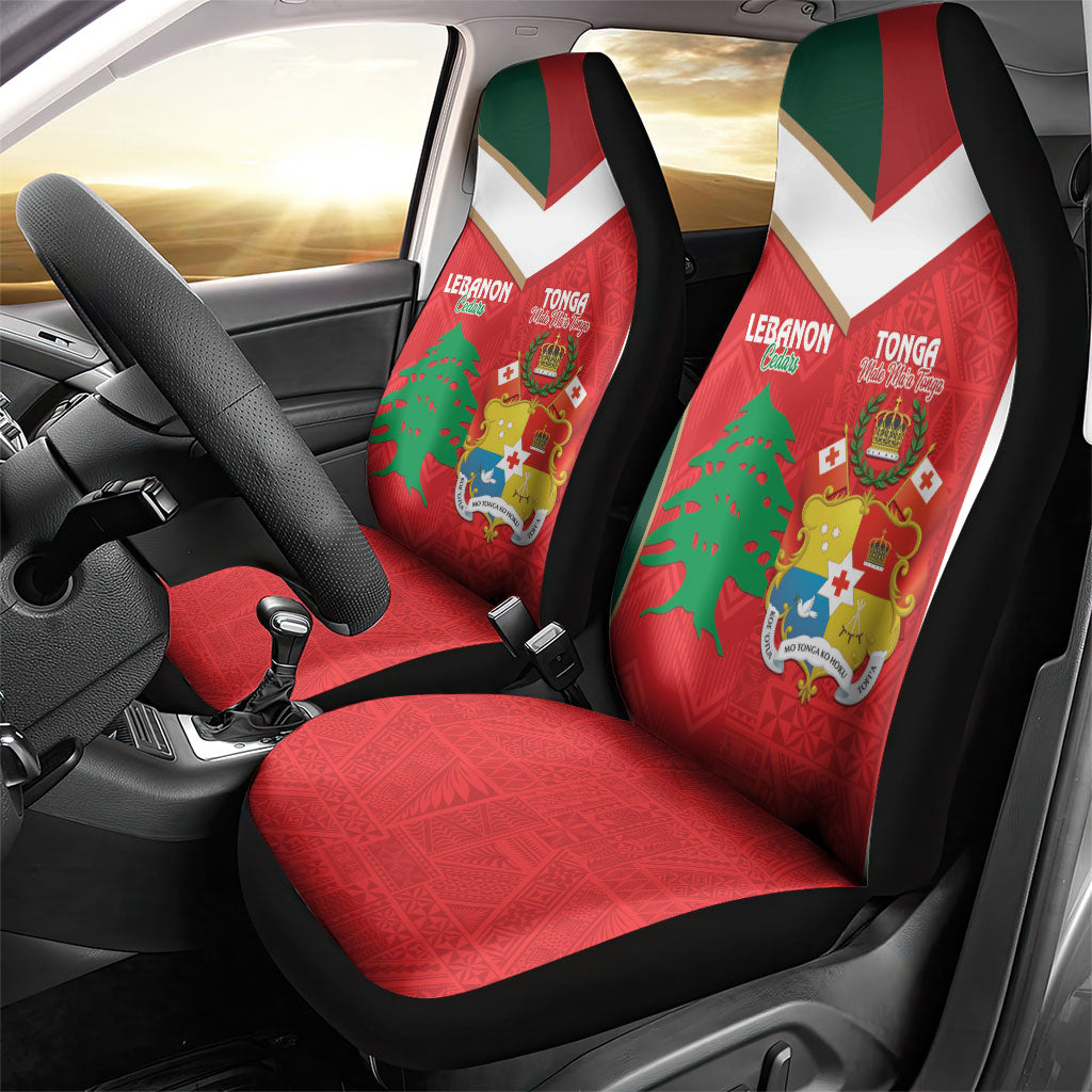 Rugby Tonga and Lebanon Car Seat Cover Mate Maa Tonga Cedars Together