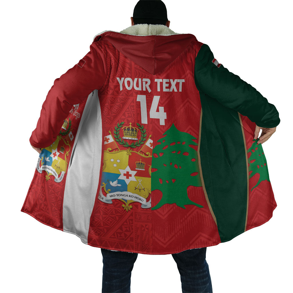 Custom Rugby Tonga and Lebanon Cloak Mate Maa Tonga Cedars Together
