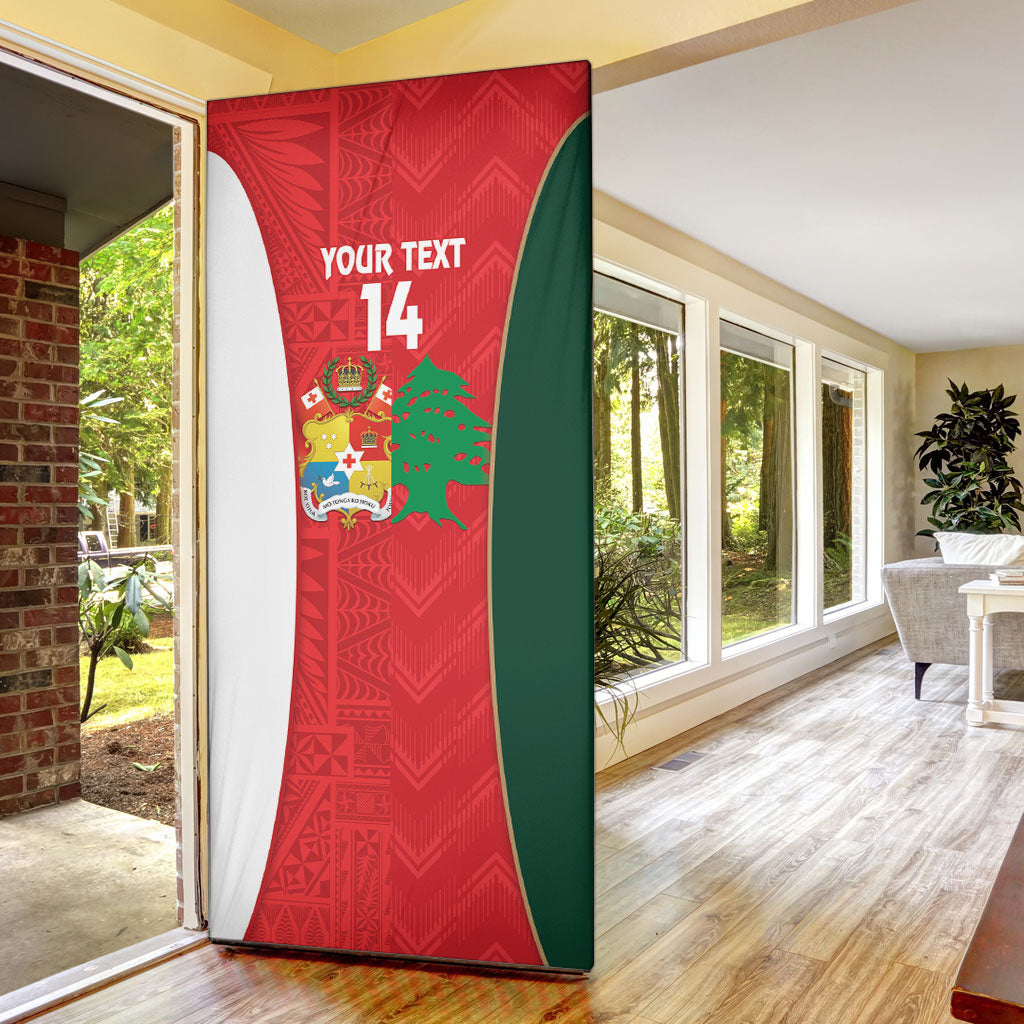 Custom Rugby Tonga and Lebanon Door Cover Mate Maa Tonga Cedars Together