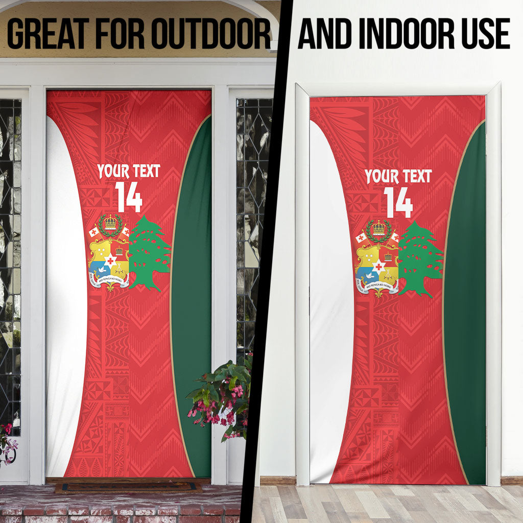 Custom Rugby Tonga and Lebanon Door Cover Mate Maa Tonga Cedars Together