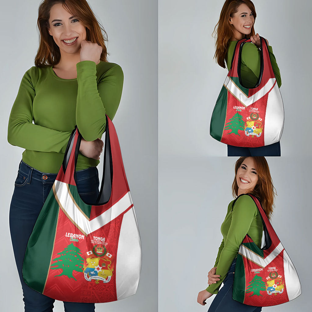 Rugby Tonga and Lebanon Grocery Bag Mate Maa Tonga Cedars Together