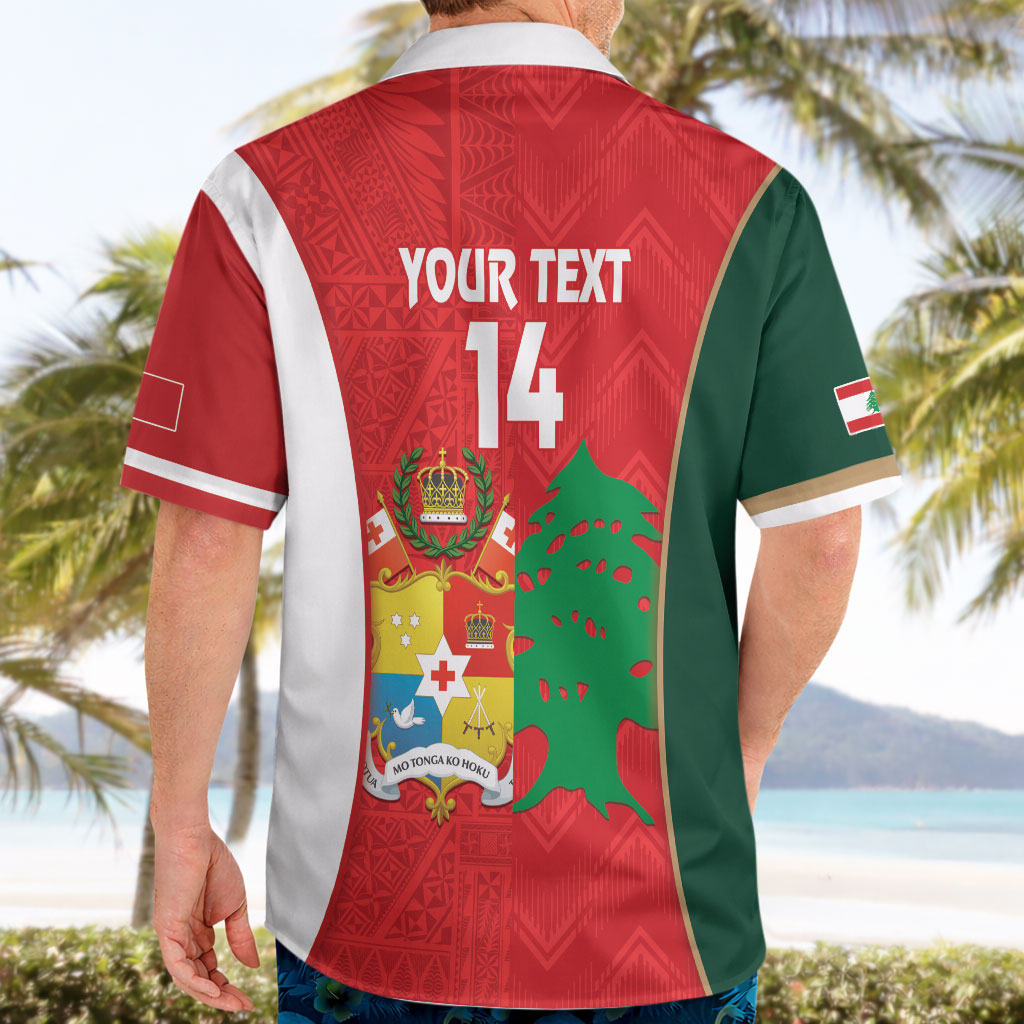 Custom Rugby Tonga and Lebanon Hawaiian Shirt Mate Maa Tonga Cedars Together