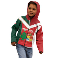 Custom Rugby Tonga and Lebanon Kid Hoodie Mate Maa Tonga Cedars Together