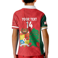 Custom Rugby Tonga and Lebanon Kid Polo Shirt Mate Maa Tonga Cedars Together