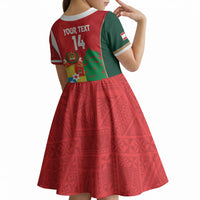 Custom Rugby Tonga and Lebanon Kid Short Sleeve Dress Mate Maa Tonga Cedars Together