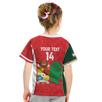 Custom Rugby Tonga and Lebanon Kid T Shirt Mate Maa Tonga Cedars Together