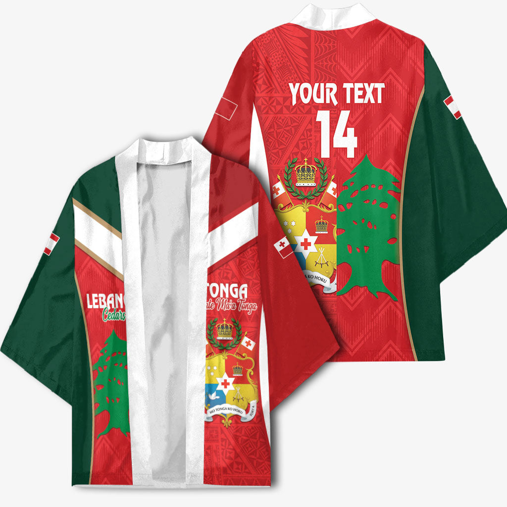 Custom Rugby Tonga and Lebanon Kimono Mate Maa Tonga Cedars Together