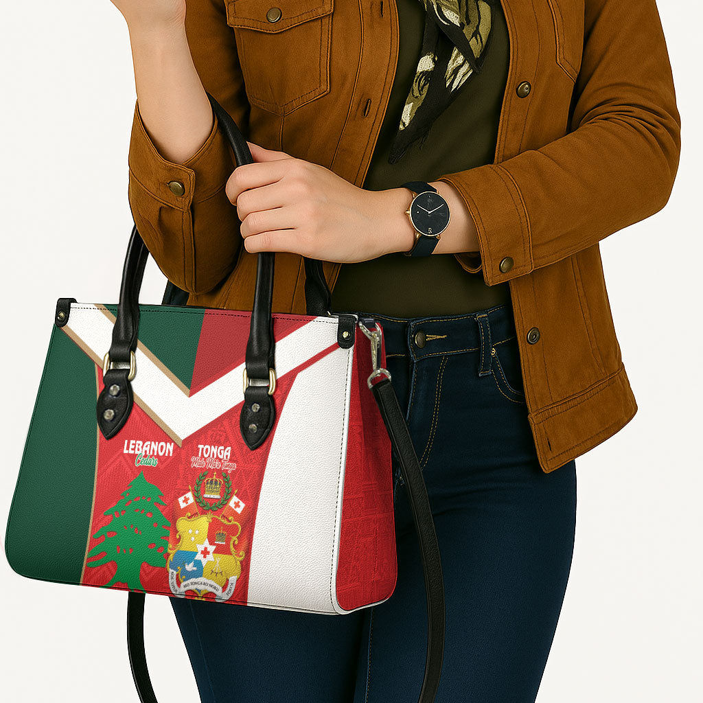 Rugby Tonga and Lebanon Leather Bag Mate Maa Tonga Cedars Together