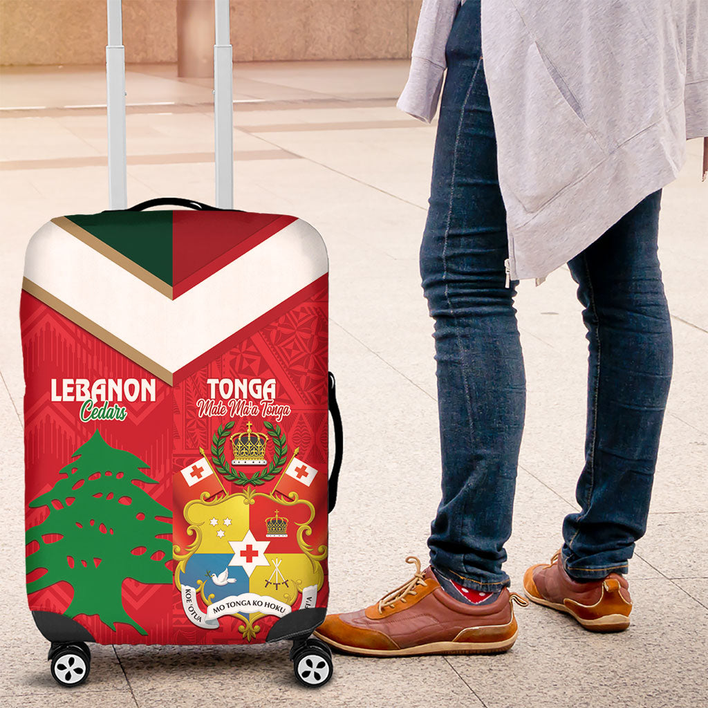 Rugby Tonga and Lebanon Luggage Cover Mate Maa Tonga Cedars Together