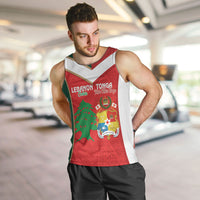 Custom Rugby Tonga and Lebanon Men Tank Top Mate Maa Tonga Cedars Together