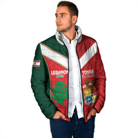Custom Rugby Tonga and Lebanon Padded Jacket Mate Maa Tonga Cedars Together
