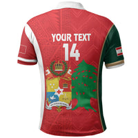Custom Rugby Tonga and Lebanon Polo Shirt Mate Maa Tonga Cedars Together