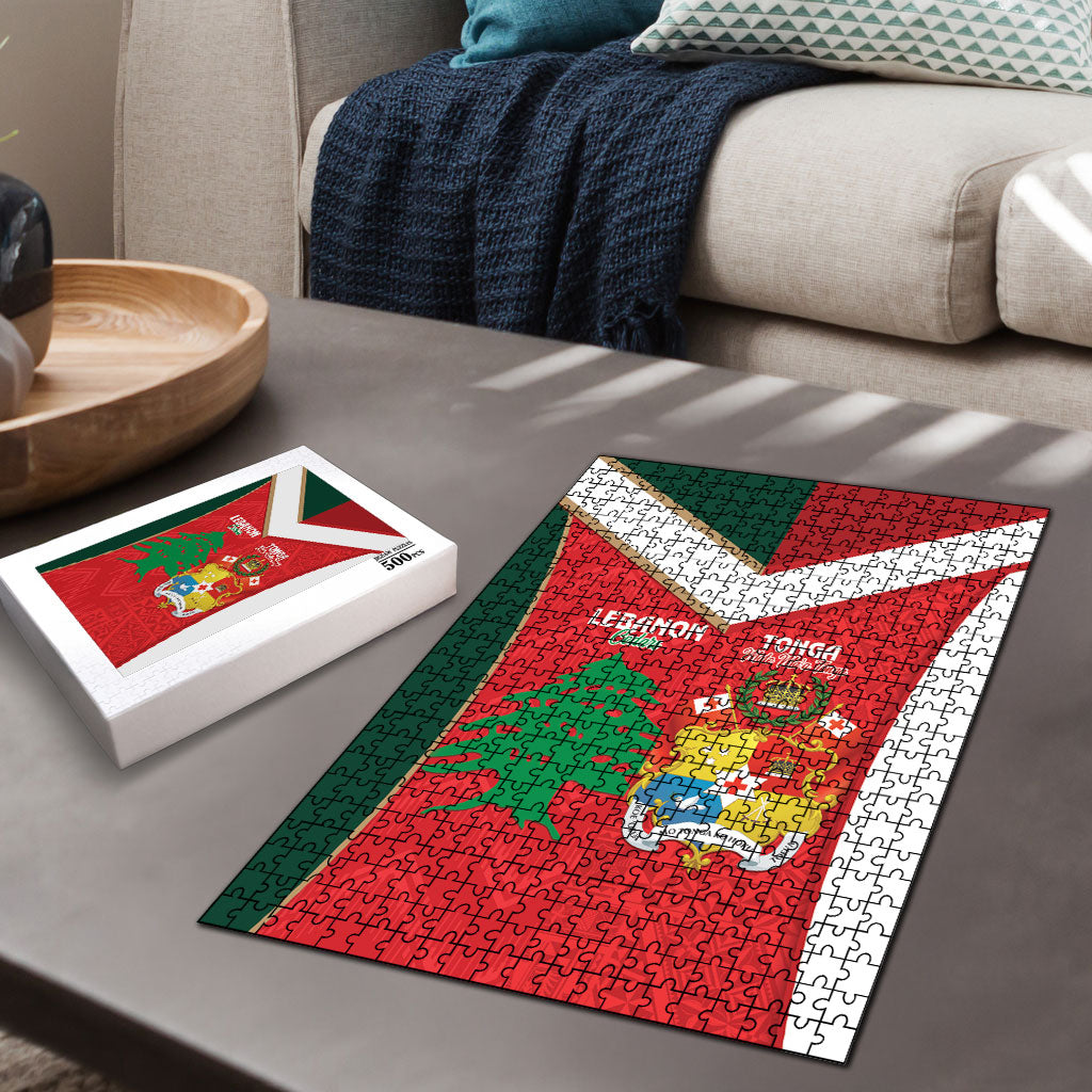 Rugby Tonga and Lebanon Puzzle Mate Maa Tonga Cedars Together