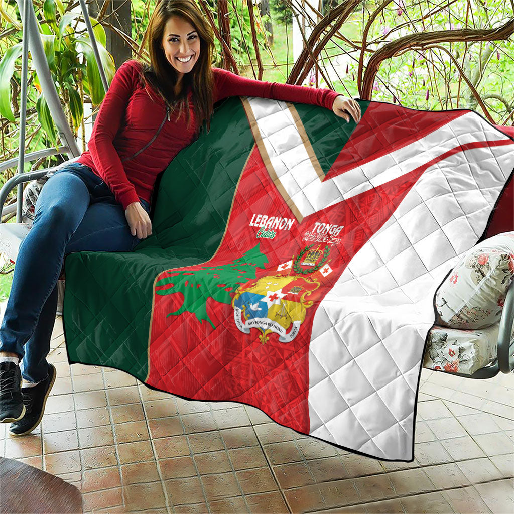 Rugby Tonga and Lebanon Quilt Mate Maa Tonga Cedars Together