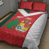Rugby Tonga and Lebanon Quilt Bed Set Mate Maa Tonga Cedars Together
